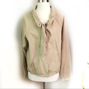 GAP khaki bomber with cinched collar size medium